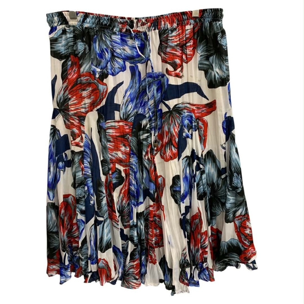 Westport 1962 A-Line Floral Skirt - Red, Blue, Black Size L